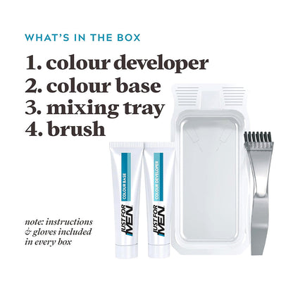 Just For Men Brush-In Mustache, Beard And Sideburns, Medium Brown, Kit