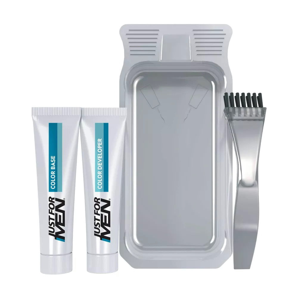 Just For Men Brush-In Color Gel for Mustache & Beard, Real Black M-55, 1 ea