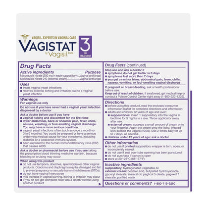 Vagistat -3 3-Day Treatment 1 Ea