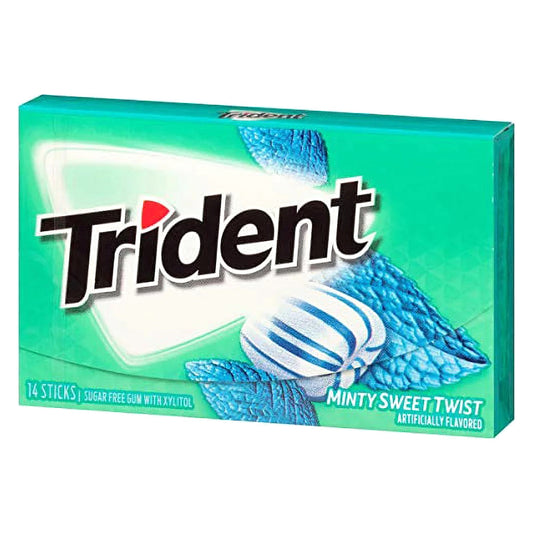 Trident Minty Sweet Twist Sugar Free Gum, 12 Ea