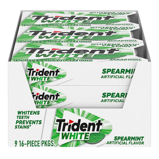 Trident White Gum Spearmint 9 Pack (16 Ct Per Pack)