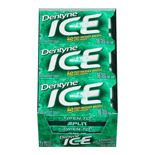 Dentyne Ice Sugar-Free Gum Spearmint 16 Pieces 9 Ea