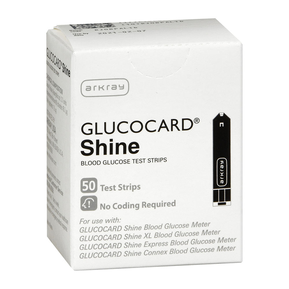 Glucocard Shine Blood Glucose Test Strips - 50 Ct
