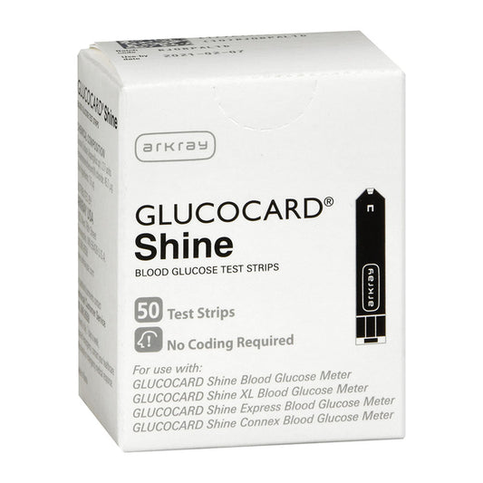 Glucocard Shine Blood Glucose Test Strips - 50 Ct