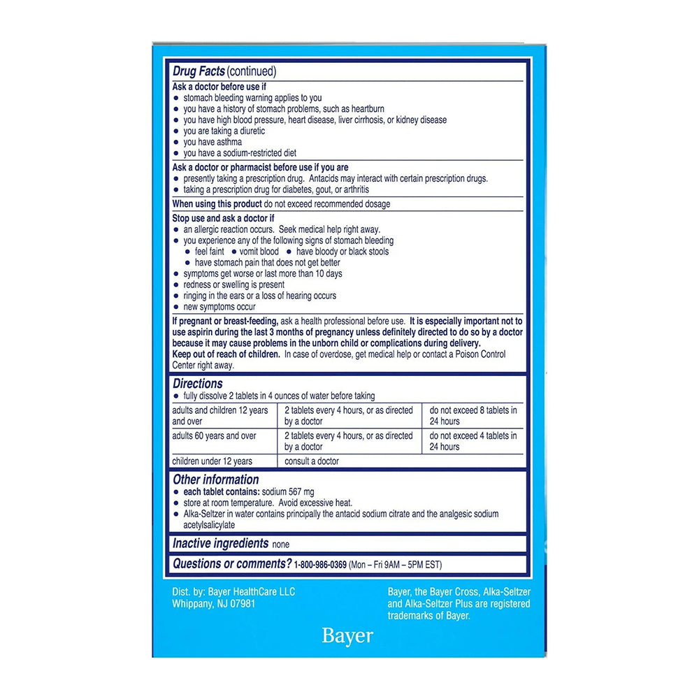 Alka-Seltzer Antacid Effervescent Tablets, Original - 72 Ea