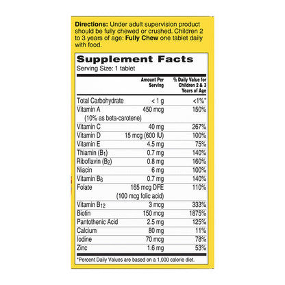Flintstones Multivitamin Supplement Chewable Tablets Tastismooth 80 Tablets