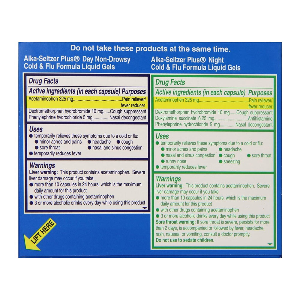 Alka-Seltzer Plus Day/Night Cold And Flu Combo Pack Liquid Gels - 20 Count