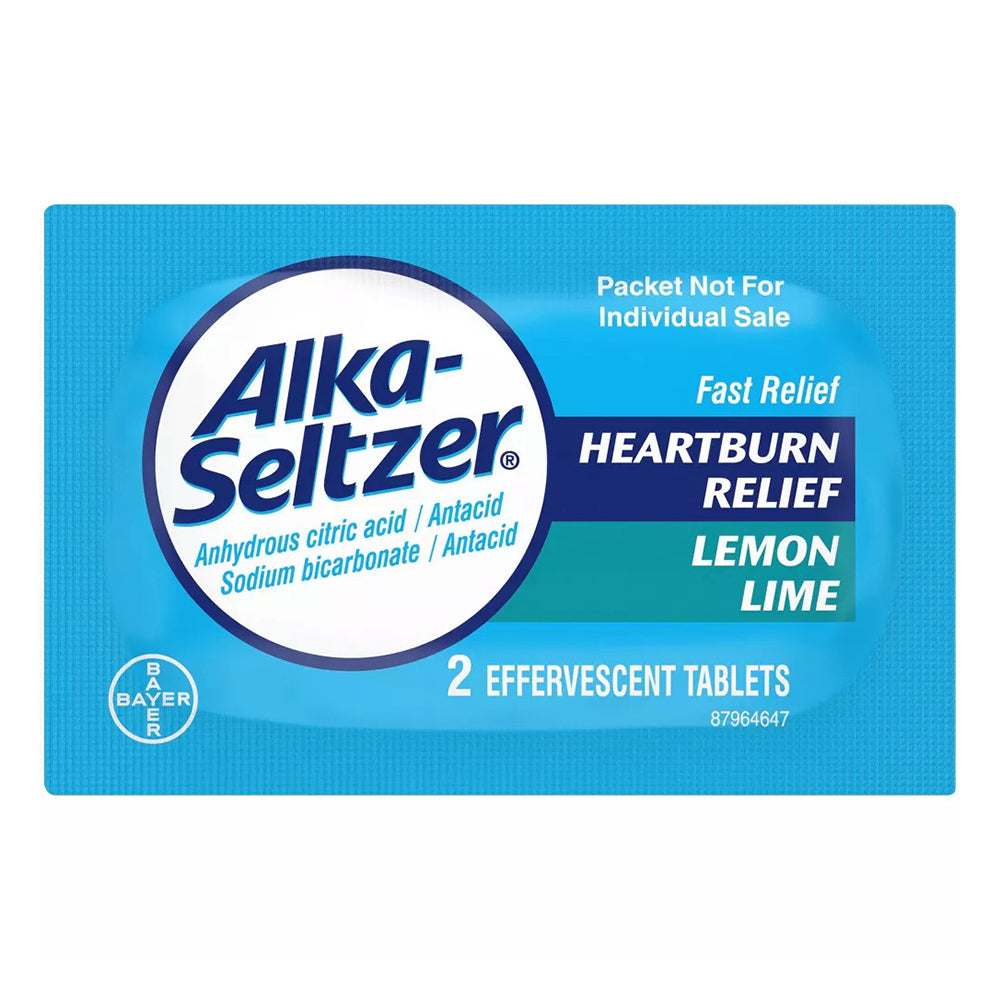Alka Seltzer Antacid & Pain Relief Lemon Lime Tablets - 36 Ct