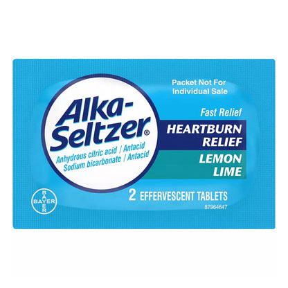 Alka Seltzer Antacid & Pain Relief Lemon Lime Tablets - 36 Ct