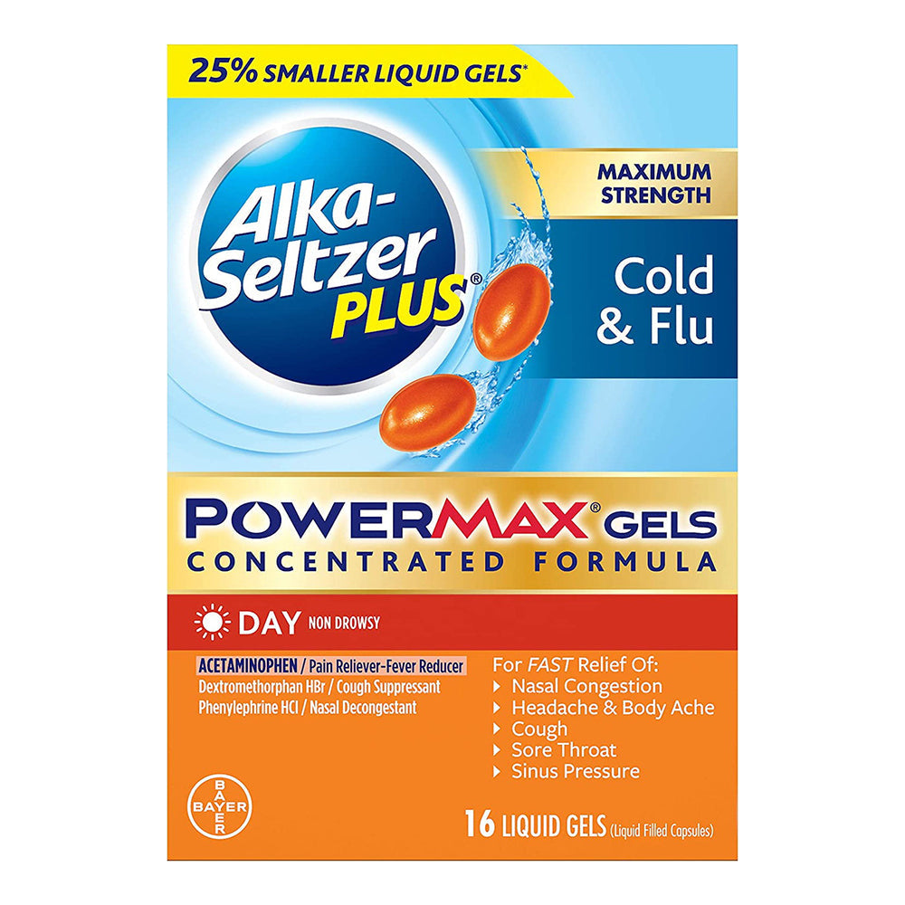 Alka-Seltzer Plus Maximum Strength Cold & Flu Powermax Gels - 16 Count