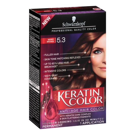 Schwarzkopf Keratin Color Anti-Age Hair Color, Berry Brown [5.3] 1 Ea