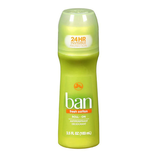 Ban Roll-On Antiperspirant And Deodorant, Fresh Cotton - 3.5 Oz
