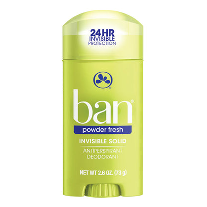 Ban Powder Fresh Invisible Solid Antiperspirant & Deodorant - 2.6 Oz