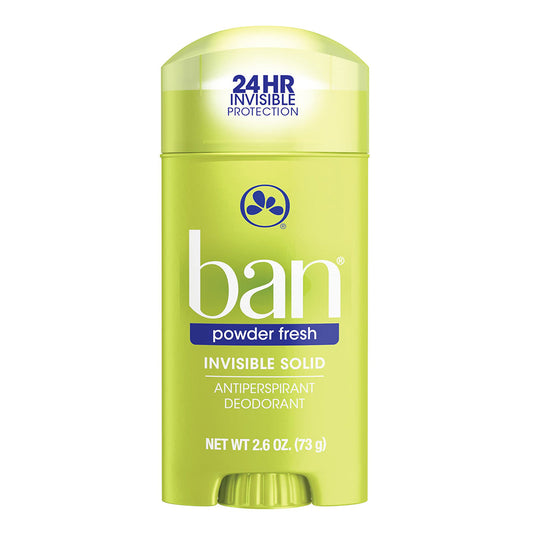 Ban Powder Fresh Invisible Solid Antiperspirant & Deodorant - 2.6 Oz