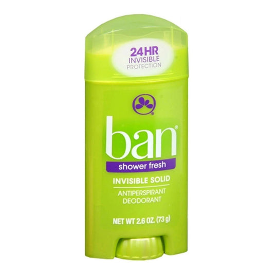 Ban Antiperspirant Deodorant For Women And Men, Invisible Solid, Shower Fresh, 2.60 Ounce