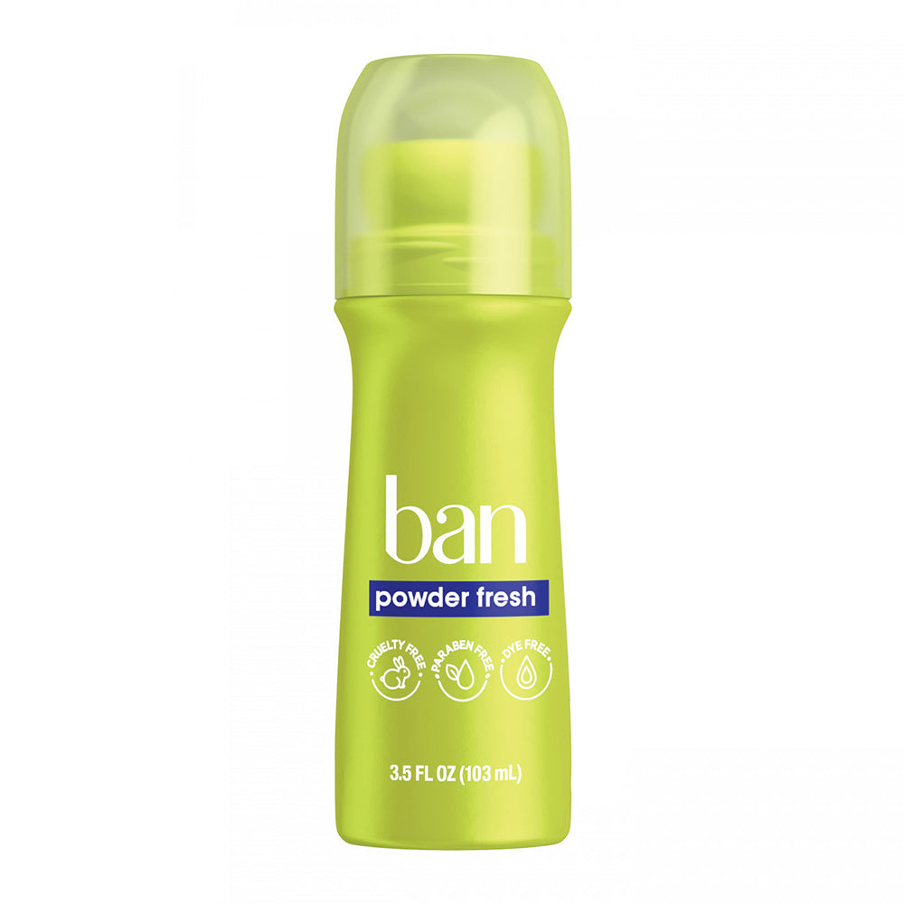 Ban Roll-On Antiperspirant Deodorant, Powder Fresh - 3.5 Ounce