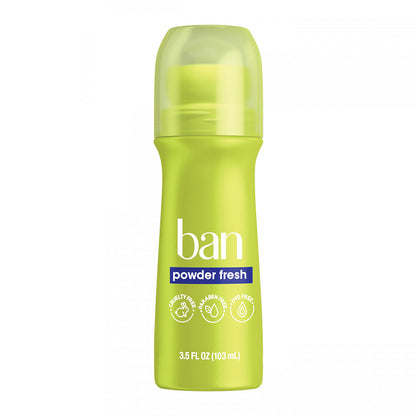 Ban Roll-On Antiperspirant Deodorant, Powder Fresh - 3.5 Ounce