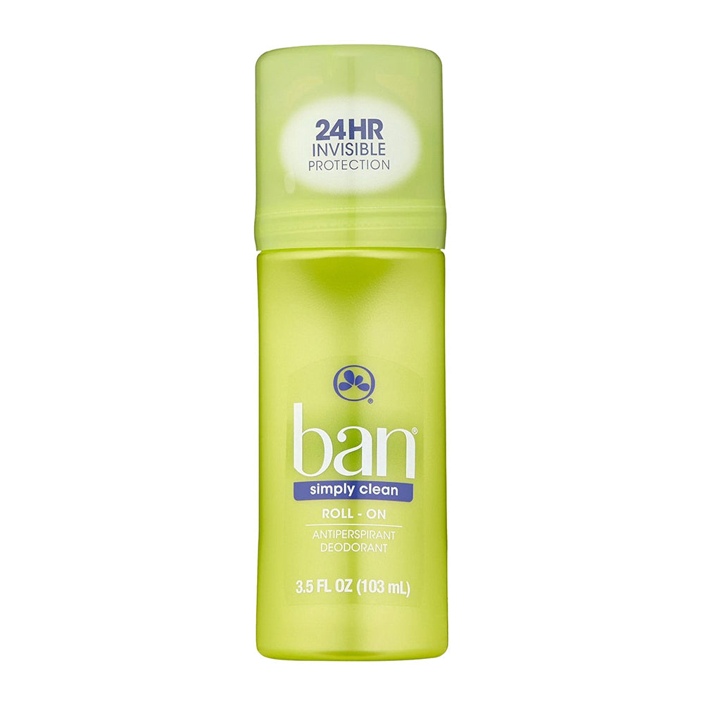 Ban Roll-On Antiperspirant Deodorant Simply Clean - 3.5 Oz