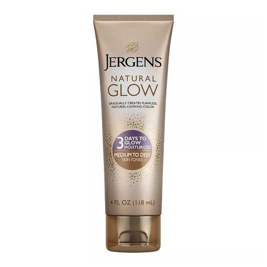 Jergens Natural Glow 3-Day Sunless Tanning Lotion, Medium To Deep Skin Tone, 4 Fl Oz