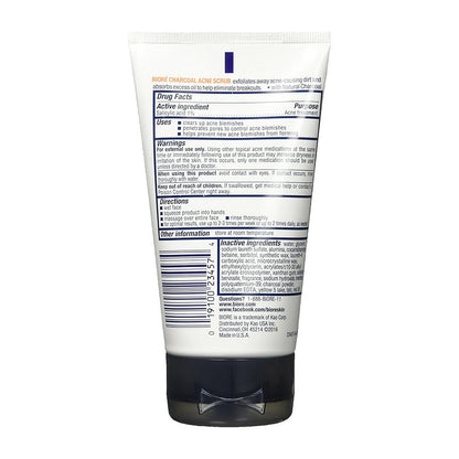 Biore Charcoal Acne Scrub For Oily Skin - 4.5 Ounce