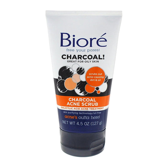 Biore Charcoal Acne Scrub For Oily Skin - 4.5 Ounce