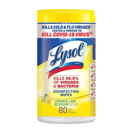 Lysol Disinfecting Wipes, Lemon And Lime Blossom - 80 Count