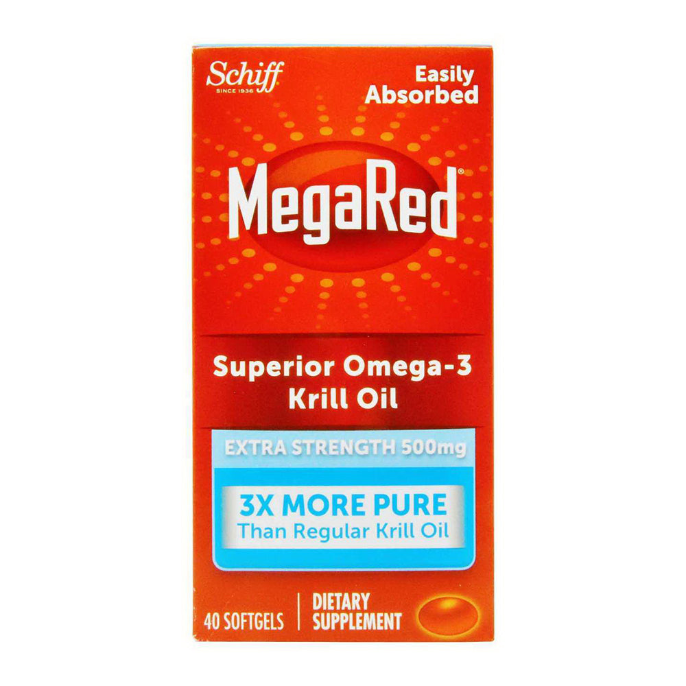 Megared Extra Strength Omega 3 Krill Oil 500Mg Supplement, 40 Ct