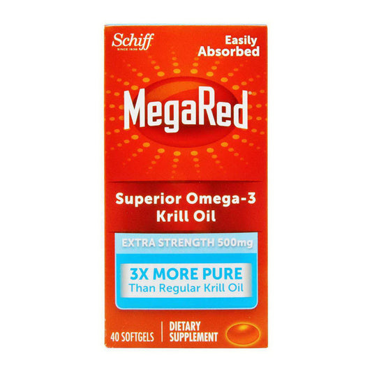 Megared Extra Strength Omega 3 Krill Oil 500Mg Supplement, 40 Ct