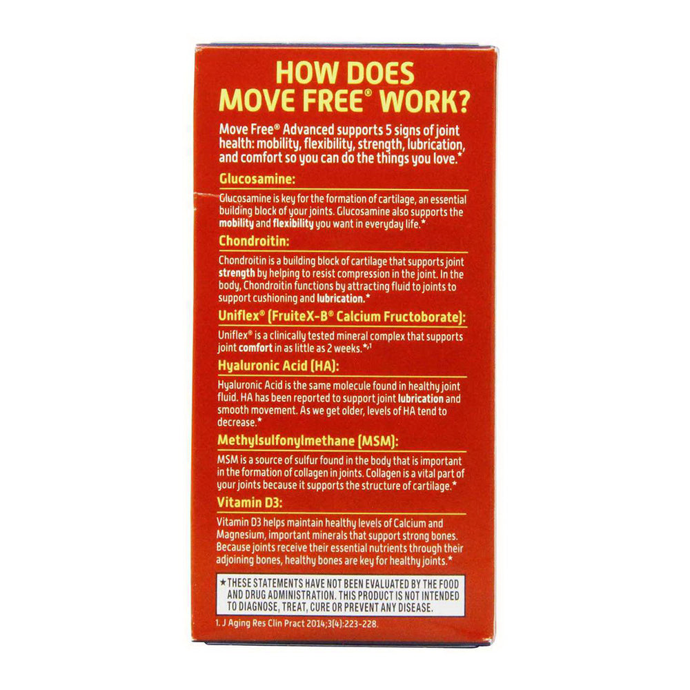 Schiff Move Free Advanced , Triple Strength Plus Msm & Vitamin D3, 80 Coated Tablets