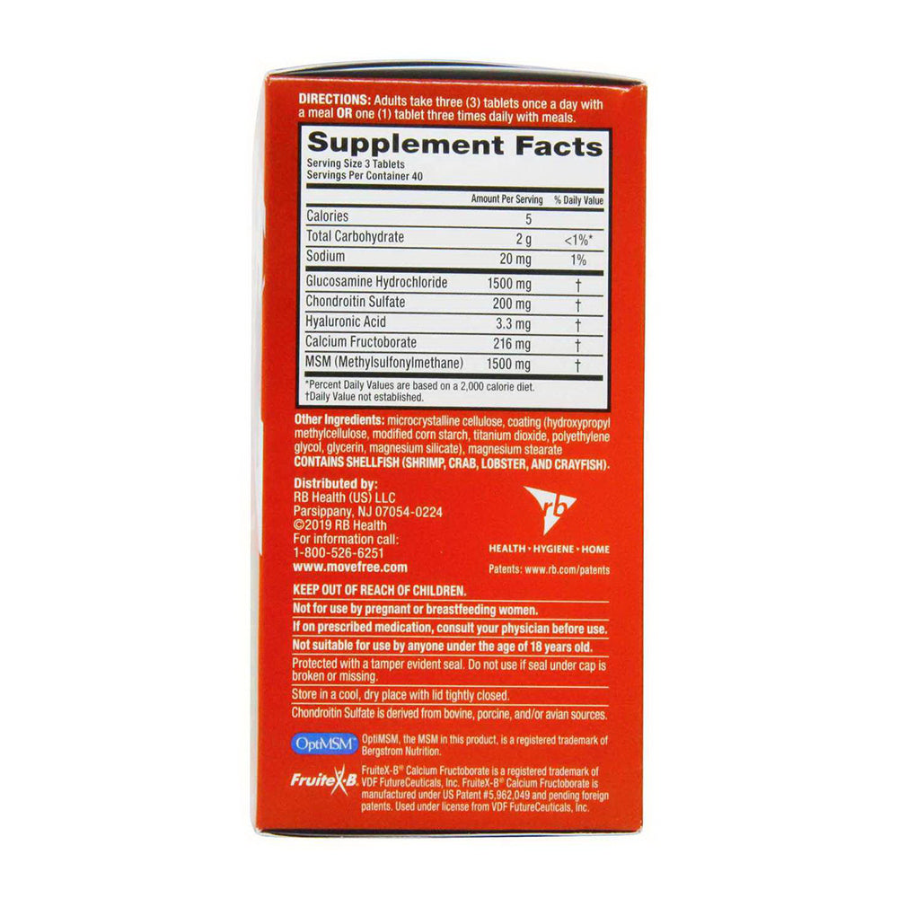 Move Free Advanced Plus Msm, Joint Health CareSupplement With Glucosamine And Chondroitin 120 Ct