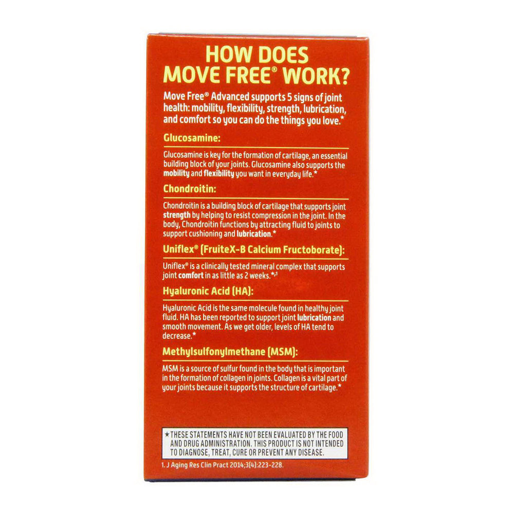 Move Free Advanced Plus Msm, Joint Health CareSupplement With Glucosamine And Chondroitin 120 Ct