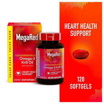 Megared 350Mg Omega-3 Krill Oil, 120 Softgels