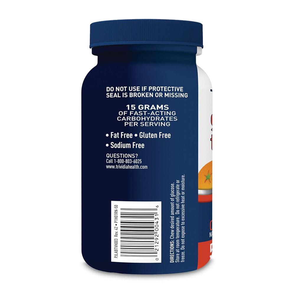 Trueplus Glucose Tablets, Orange - 50Ct