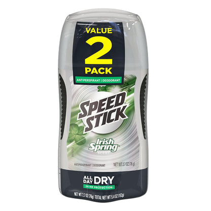 Mennen Speed Stick Irish Spring Antiperspirant Deodorant, Original, 2.7 Ounce
