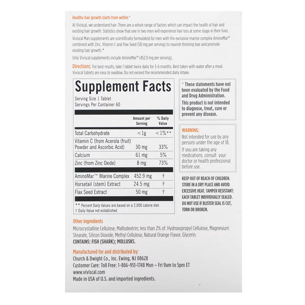 Viviscal Man Advanced Hair Health CareFor Hair Growth 60 Tablets