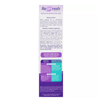 Rephresh Vaginal Gel, Odor Eliminating Gel, 4 Ea