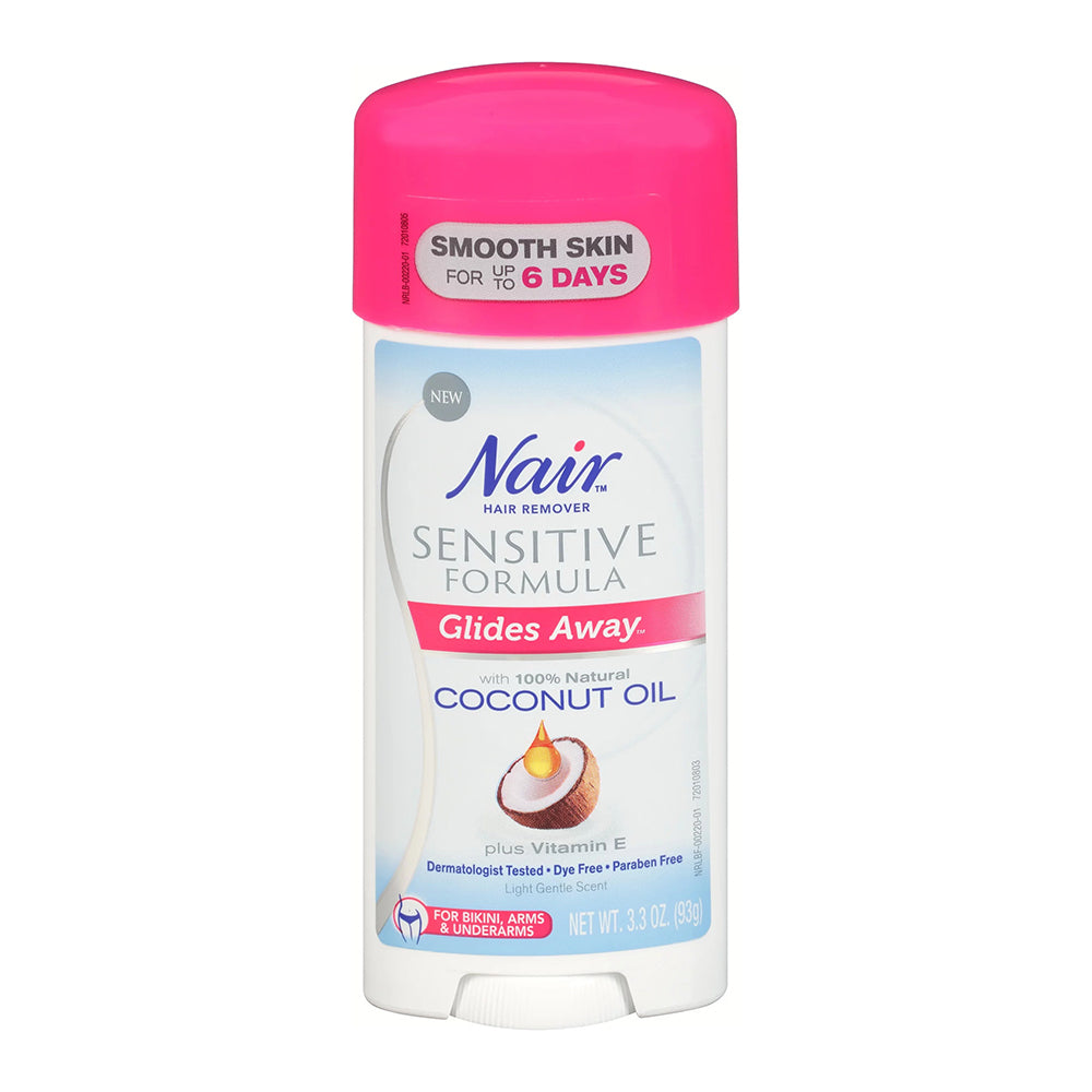 Nair Sensitive Hair Remover, Coconut Oil, 3.3 Oz