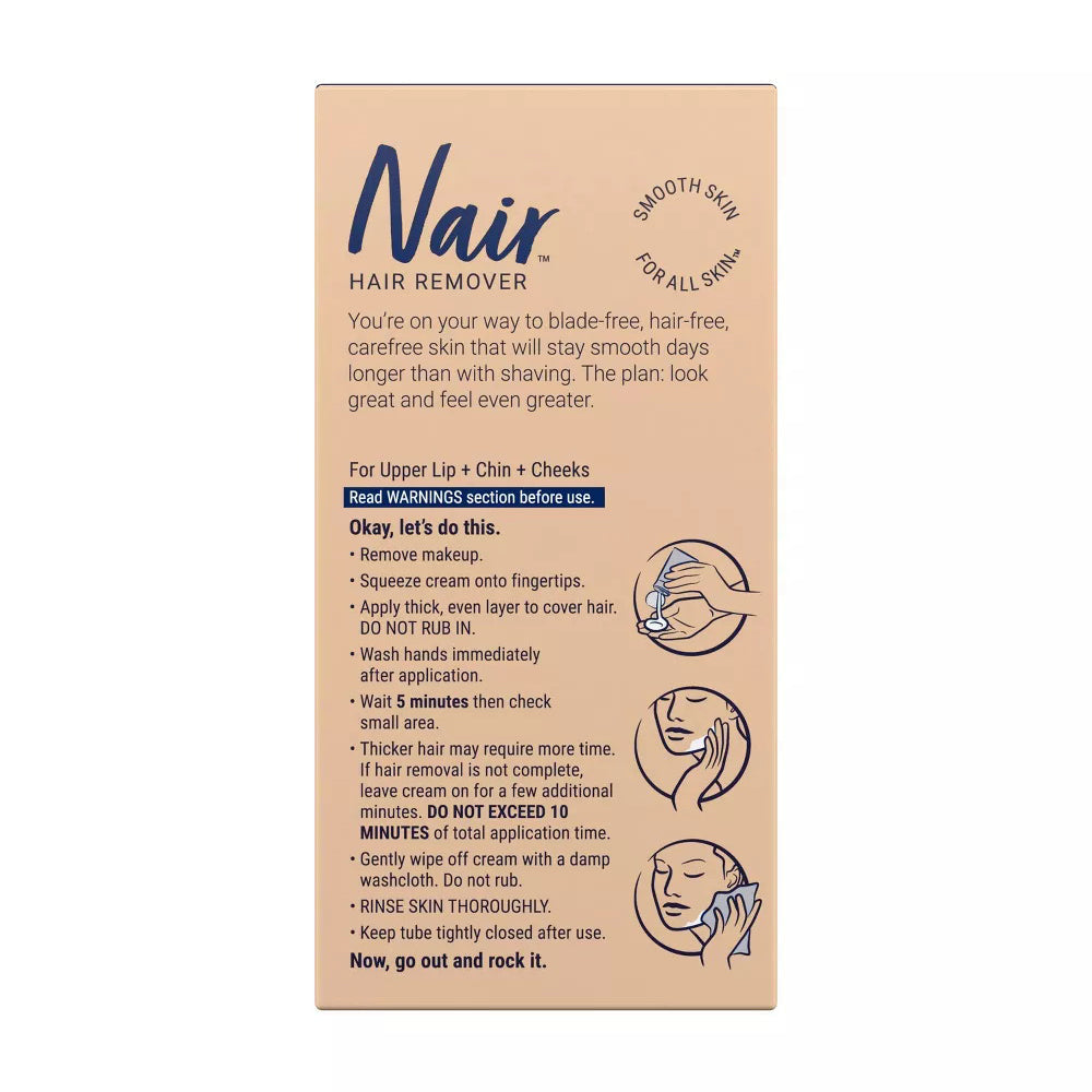 Nair Hair Remover Moisturizing Face Cream With Sweet Almond Oil 2 Oz