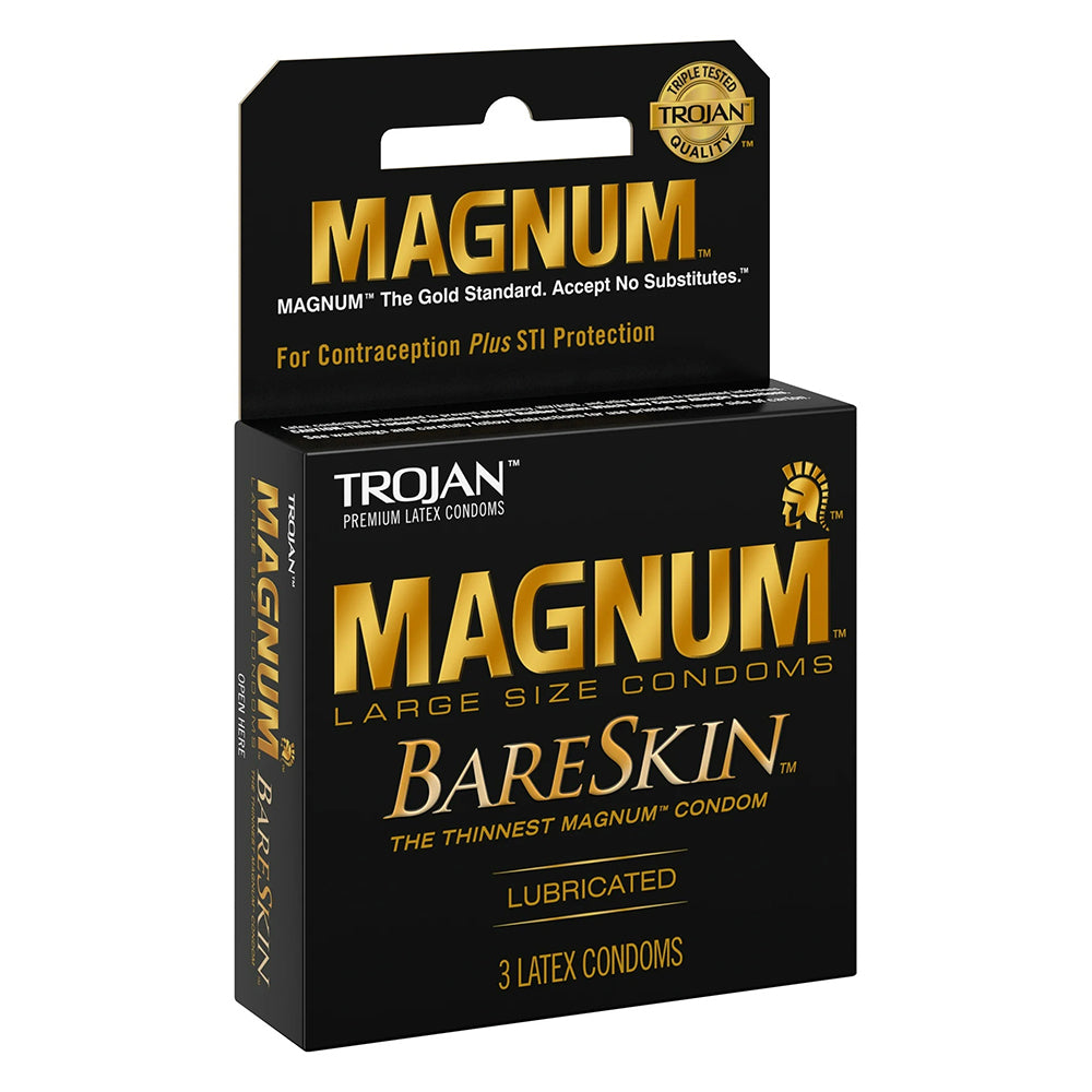 TROJAN Magnum Bareskin Lubricated Condoms - 3 ea