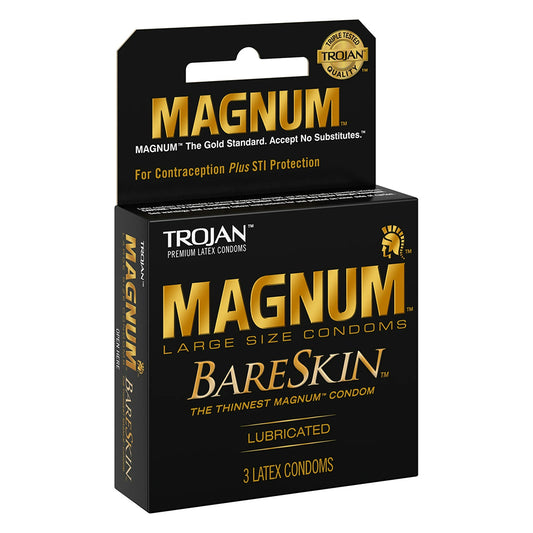 TROJAN Magnum Bareskin Lubricated Condoms - 3 ea