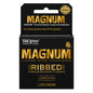 Trojan Magnum Ribbed Condoms, Unscented, 3 Count