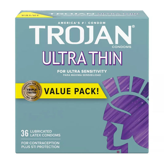 Trojan Ultra Thin Condoms For Ultra Sensitivity, 36 Count, 1 Pack