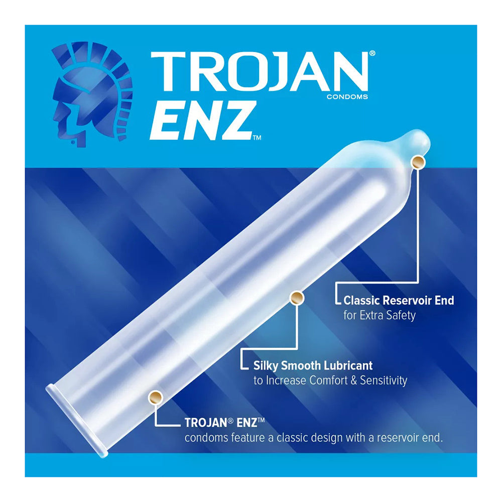Trojan Enz Spermicidal Latex Condoms 12 Each