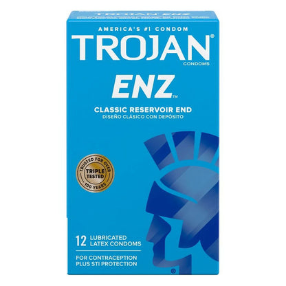 Trojan Enz Lubricated Latex Condoms 12 Each