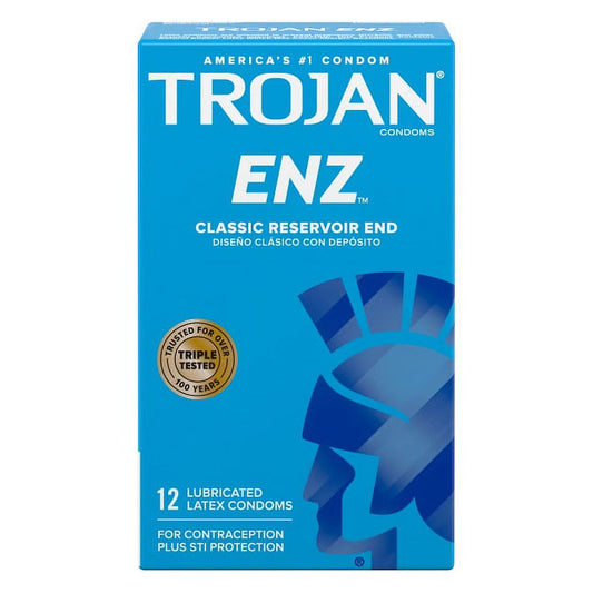 Trojan Enz Lubricated Latex Condoms 12 Each