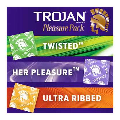 Trojan Pleasure Pack Latex Condoms 12 Each