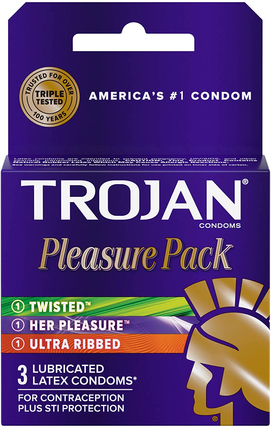 Trojan Pleasure Variety Pack Lubricated Condoms 3 Count
