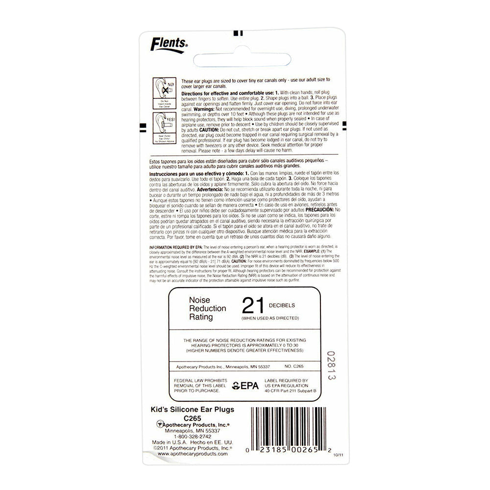 Flents Kid'S Silicone Ear Plugs C265 6 Pairs