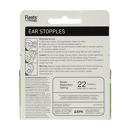 Flents Ear Stopples Wax-Cotton Ear Plugs 6 Pairs