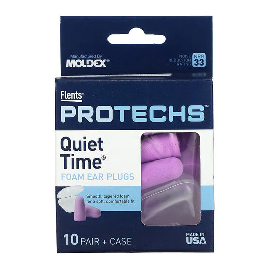 Flents Quiet Time Ear Plugs/Earplugs 10 Pair Case Included Nrr 33 Made In The Usa
